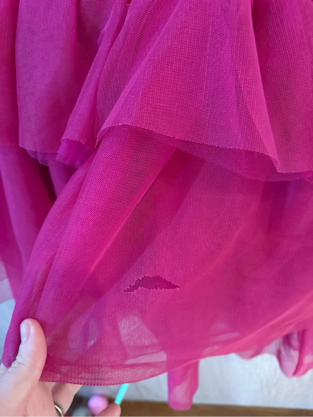 Hanna Andersson Magenta Long Sleeve Tulle Tiered Knit Cotton Sparkle Dress 8 - Picture 7 of 7
